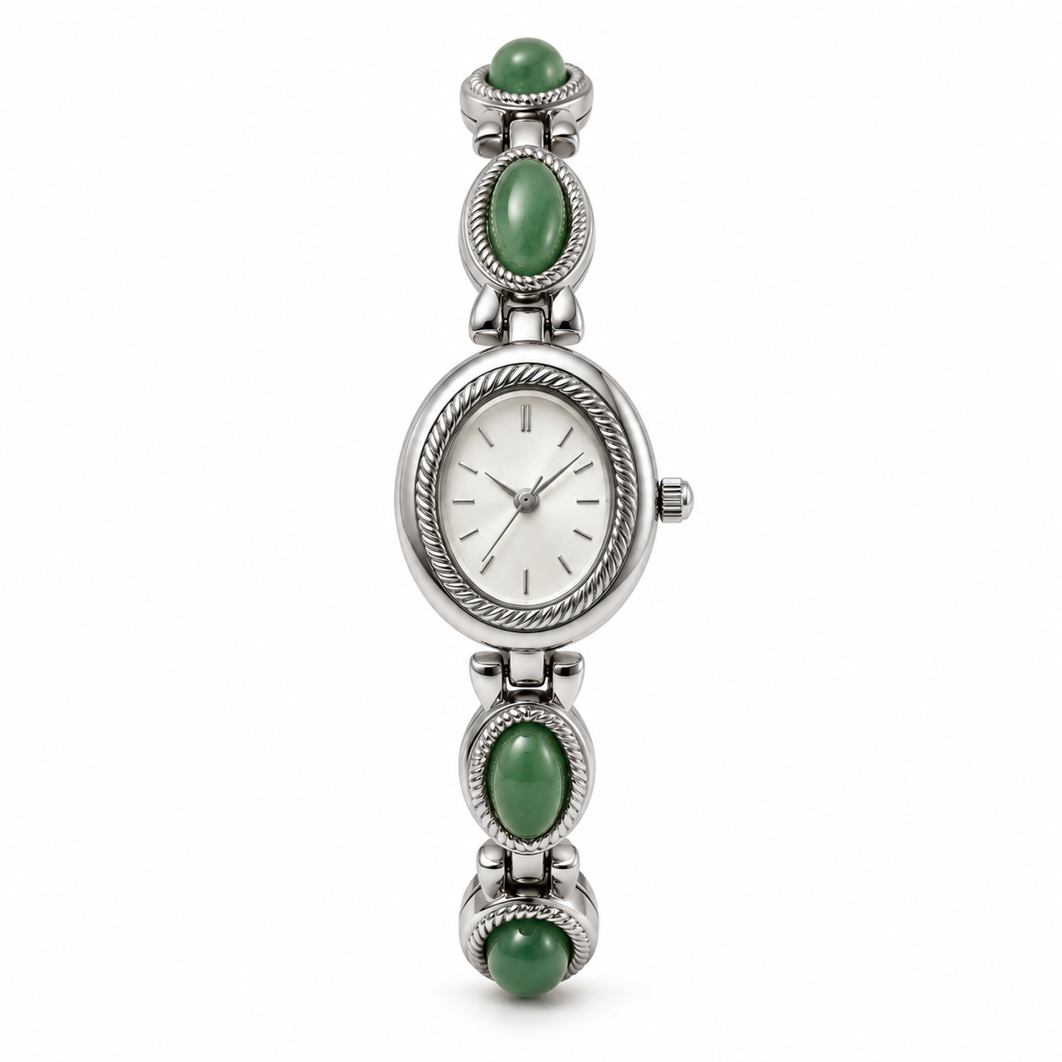 Amalfi Klocka - Silver / Grön / Vit