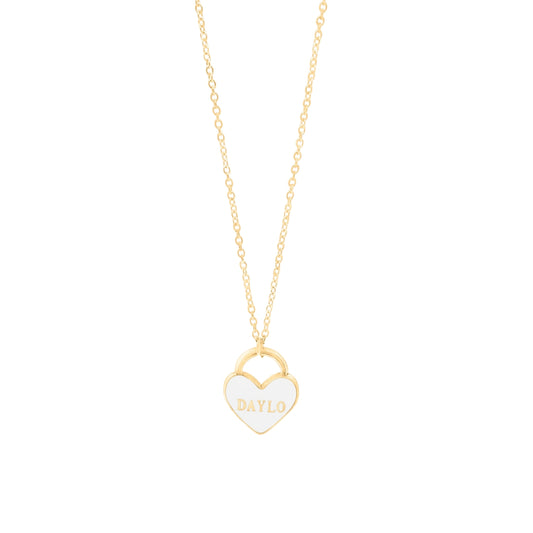 Heart Necklace - Gold/White