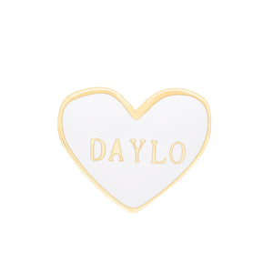 Heart Earrings - Gold/White