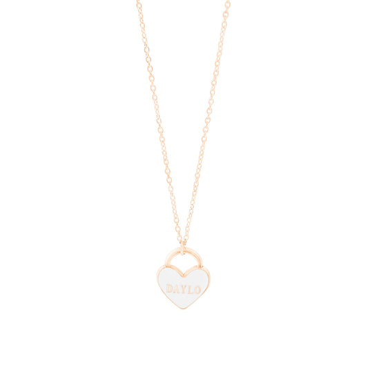 Heart Necklace - Rose Gold/Purple