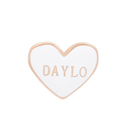 Heart Earrings - Rose Gold/White