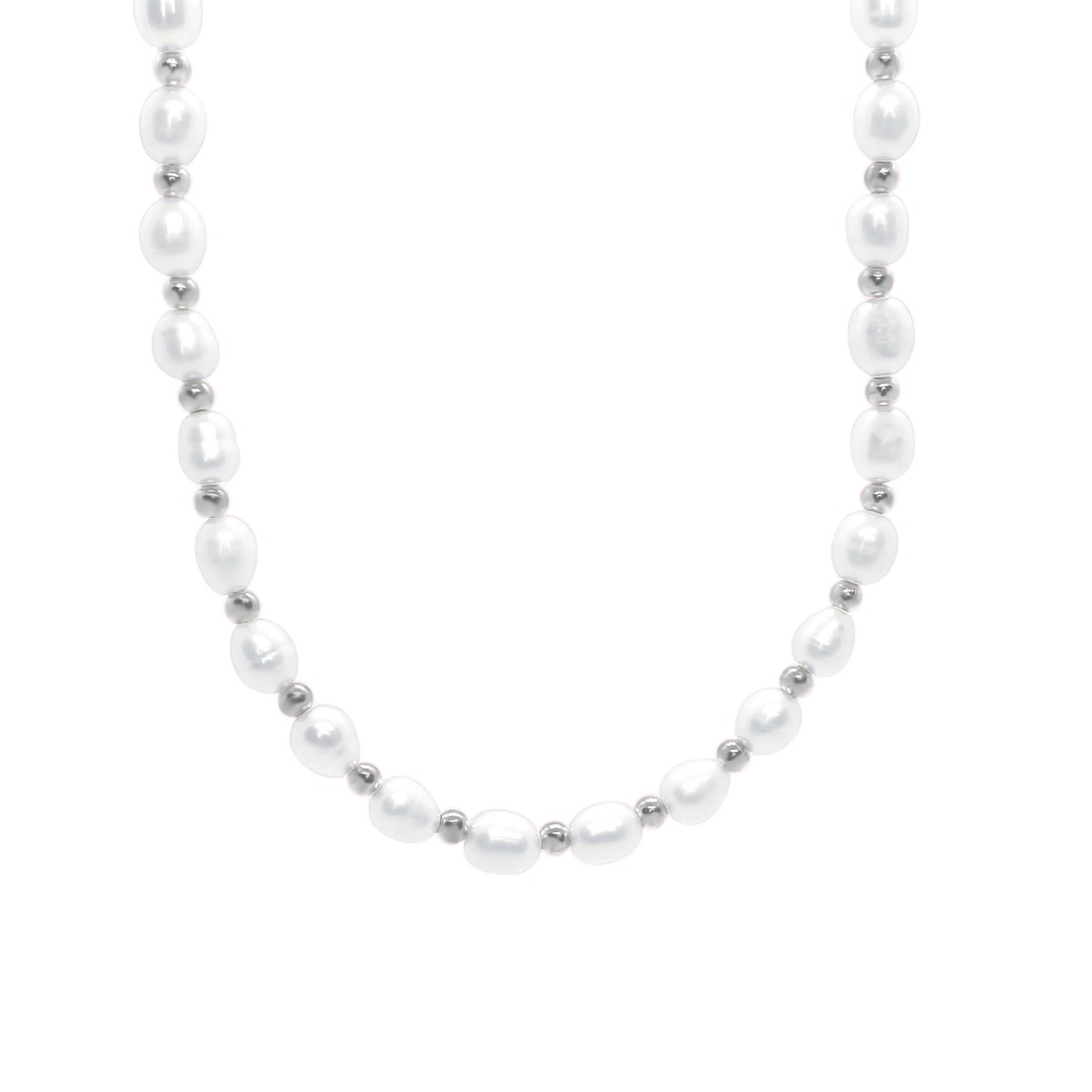 Zoey Pearl Necklace - Silver