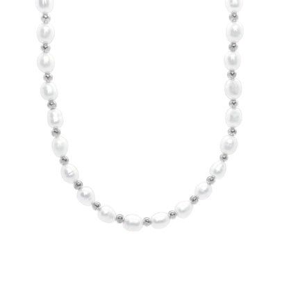 Zoey Pearl Necklace - Silver