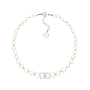 DD Pärlhalsband Diamanter - Silver