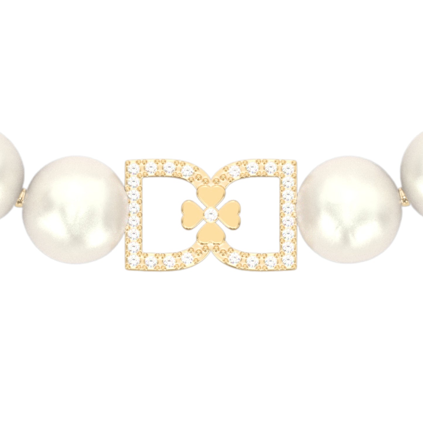 DD Pearl Choker Diamonds - Guld