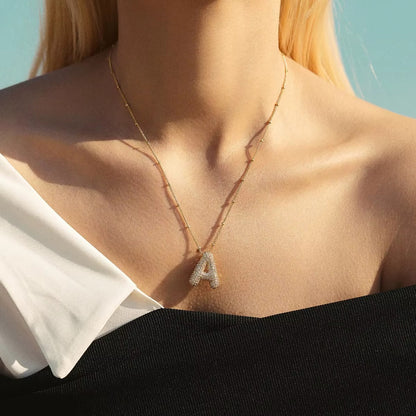 Chunky Letter Necklace - Gold