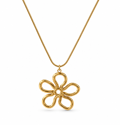 Avela Blomma Halsband – Guld