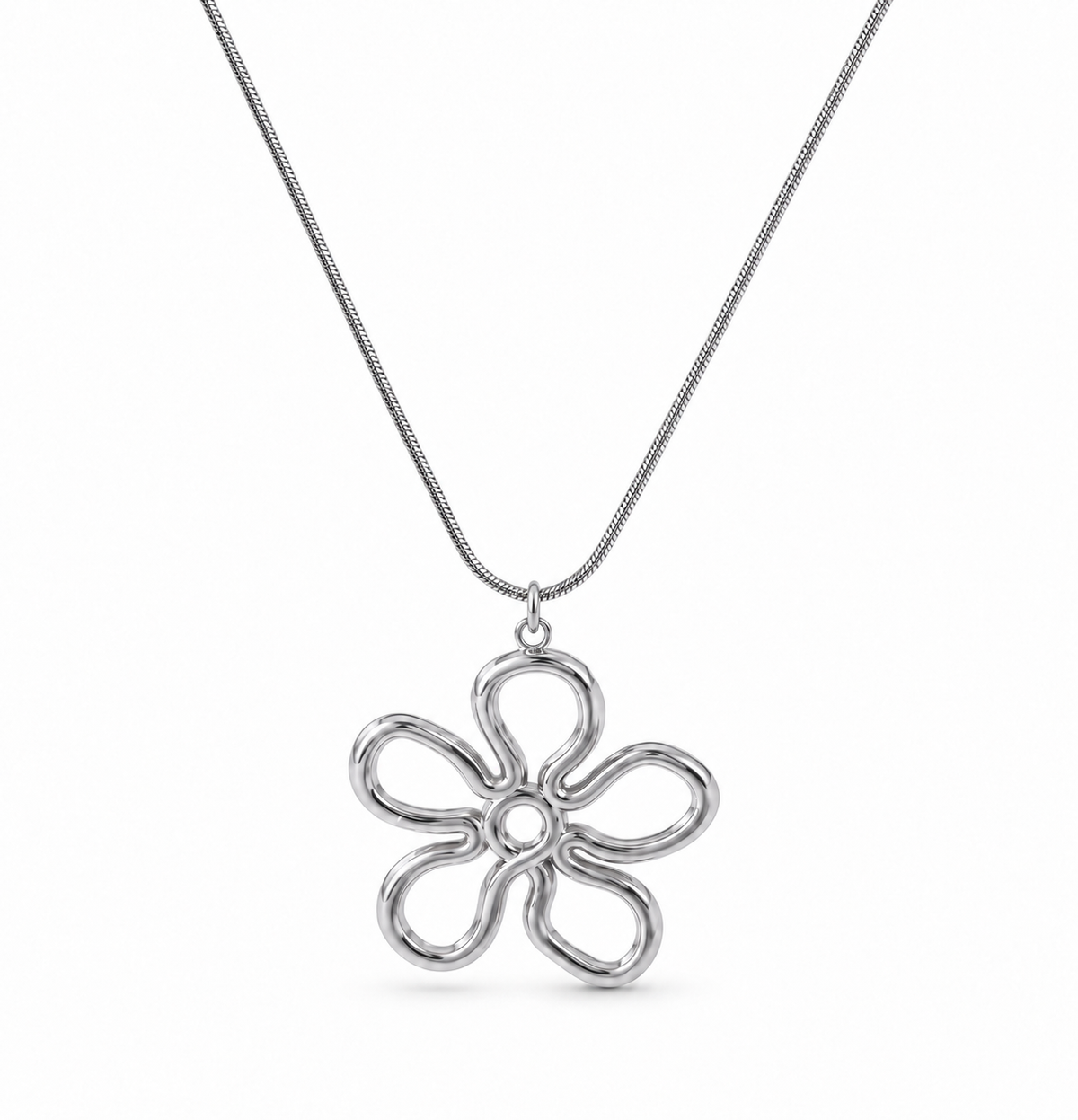 Avela Blomma Halsband – Silver