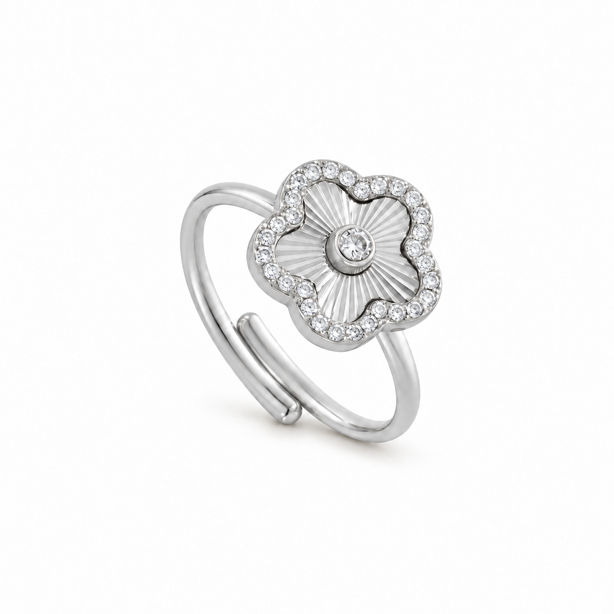 Evelia Bloom Diamanter Ring - Silver