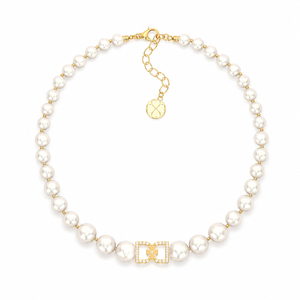 DD Pearl Choker Diamonds - Guld