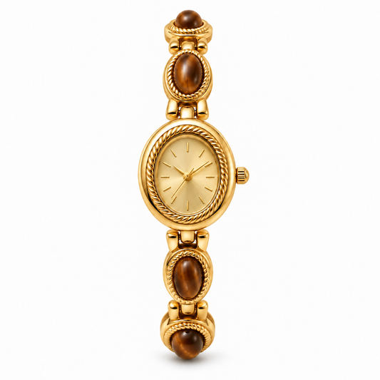 Amalfi Klocka - Guld / Brun / Guld