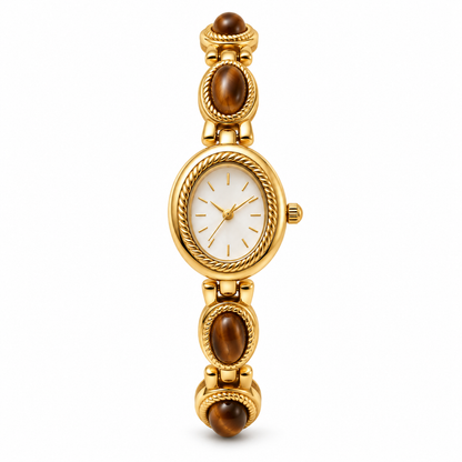 Amalfi Klocka - Guld / Brun / Vit