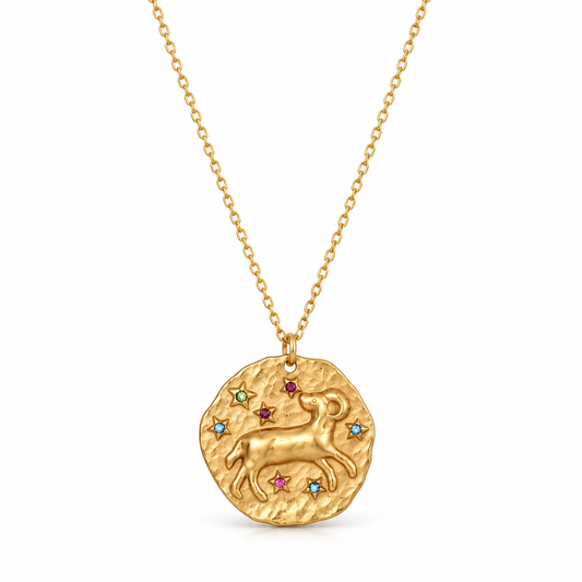 Celestia Stjärnteckenhalsband - Guld / Väduren