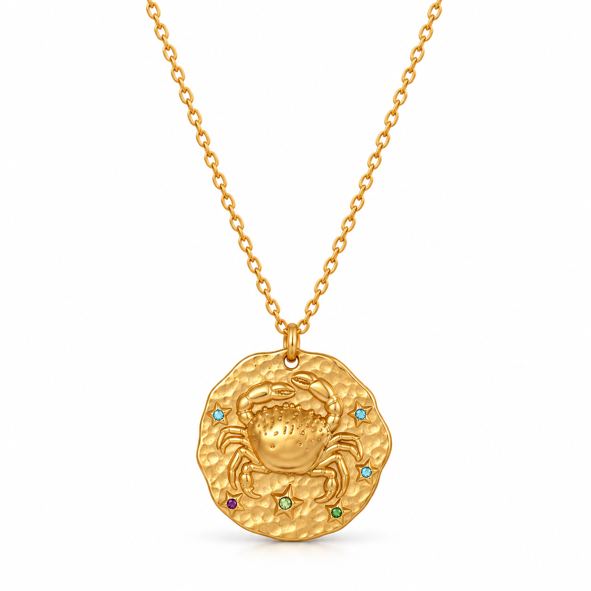Celestia Stjärnteckenhalsband - Guld / Kräftan