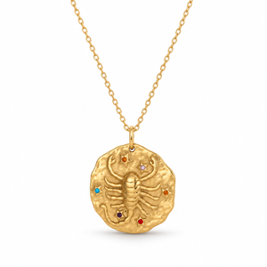 Celestia Stjärnteckenhalsband - Guld / Skorpionen