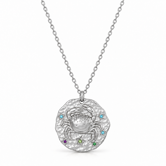 Celestia Stjärnteckenhalsband - Silver / Kräftan