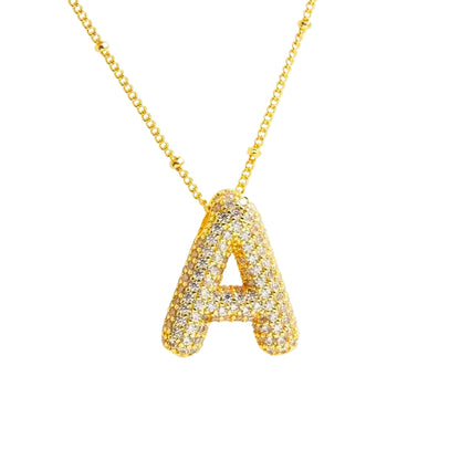 Chunky Letter Necklace - Gold