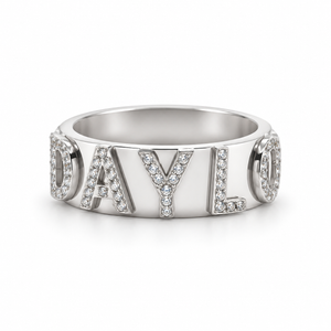 Signatur diamantring - silver