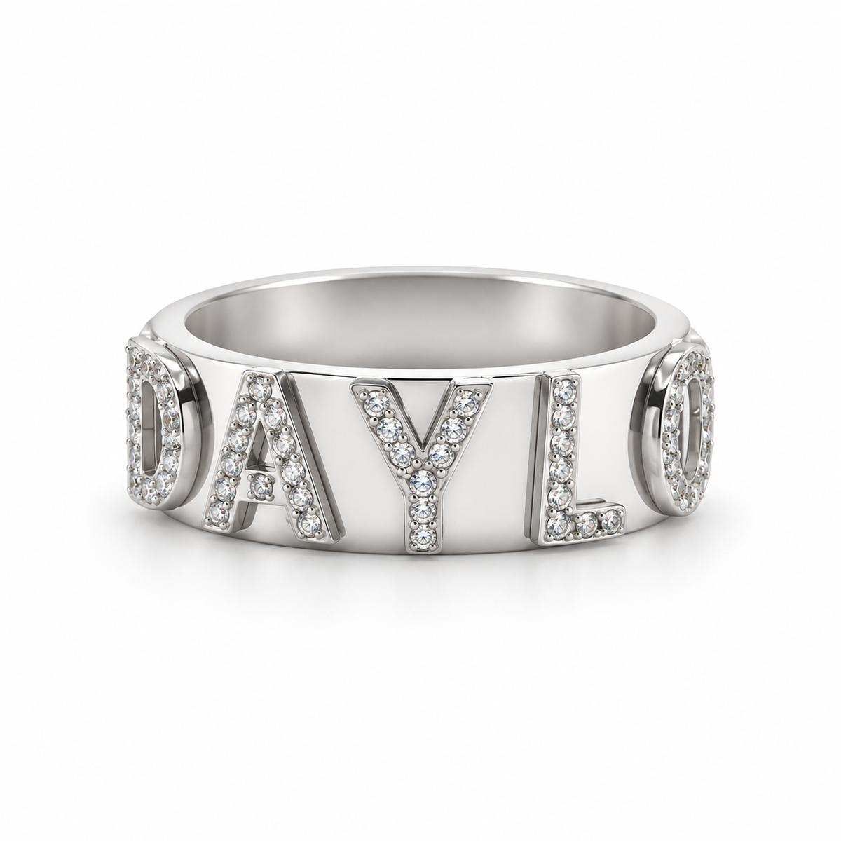 Signatur diamantring - silver