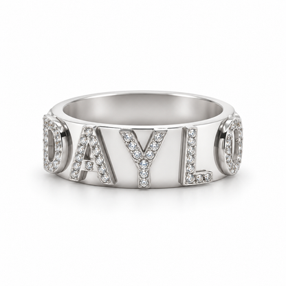 Signatur diamantring - silver