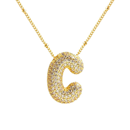Chunky Letter Necklace - Gold