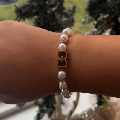 DD Perlenarmband Diamanten - Gold