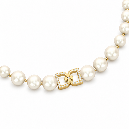 DD Pearl Choker Diamonds - Guld