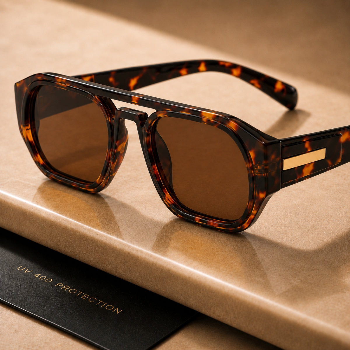 Axton Sonnenbrille - Leopard Braun
