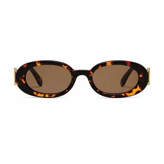 DD Solglasögon Oval - Leopard Brun