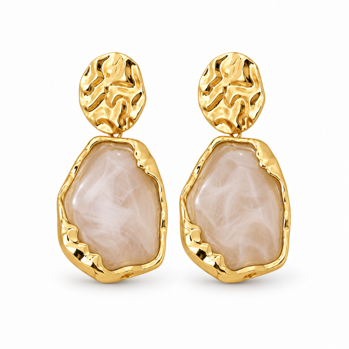Marielle Örhängen – Guld/Beige