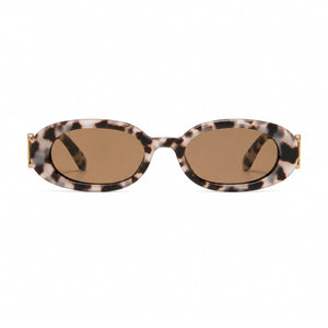 DD Solglasögon Oval - Vit Leopard
