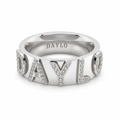 Signatur diamantring - silver
