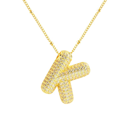 Chunky Letter Necklace - Gold