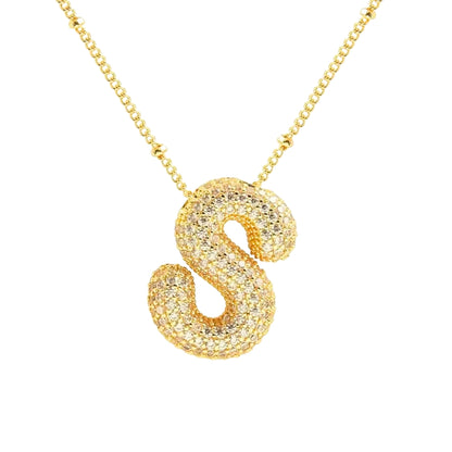 Chunky Letter Necklace - Gold