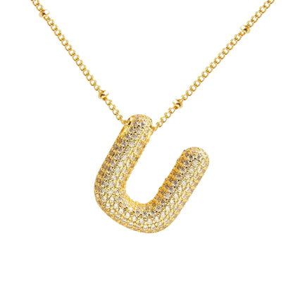 Chunky Letter Necklace - Gold
