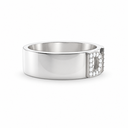 Signatur diamantring - silver