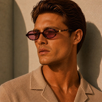 Adrien Solglasögon - Leopard Lila