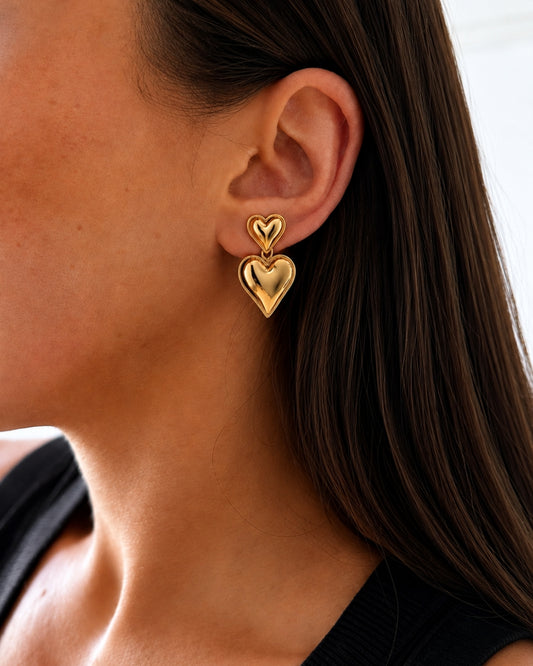 Alva Hjärtan Örhängen - Guld