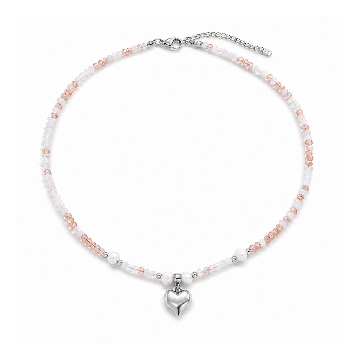 Elia Hjärta Pärlhalsband - Silver