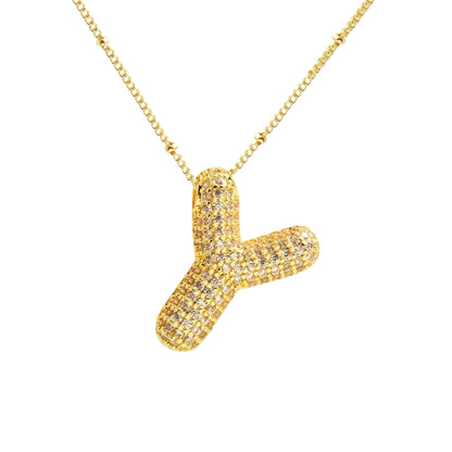 Chunky Letter Necklace - Gold